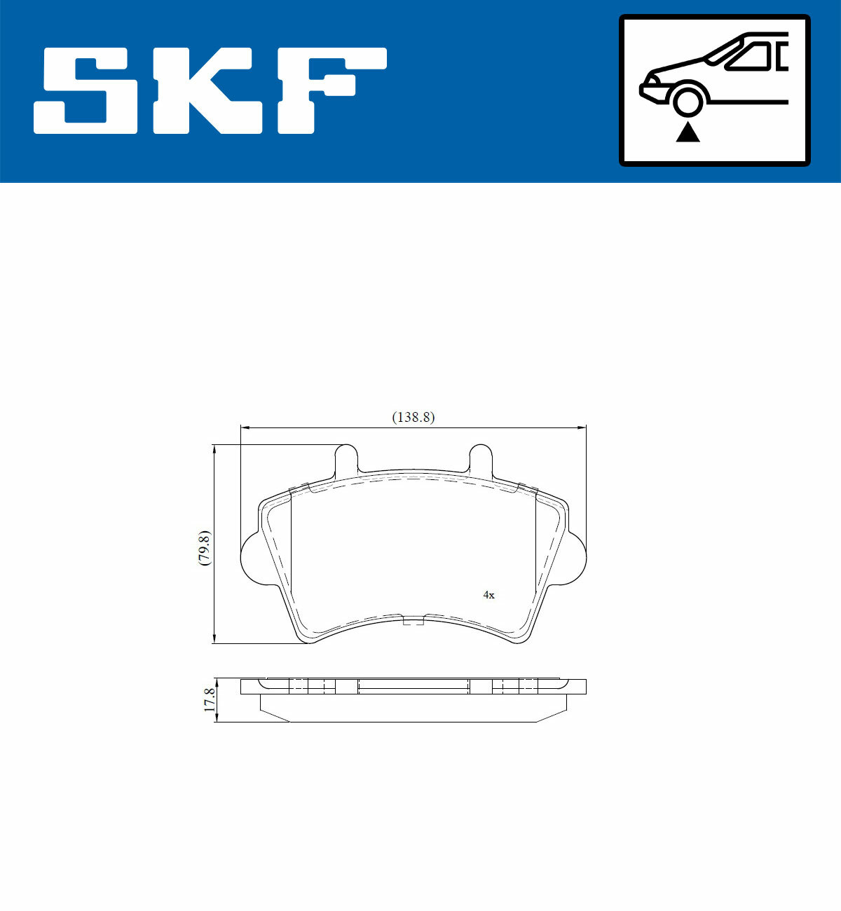 Sada brzdových platničiek kotúčovej brzdy SKF